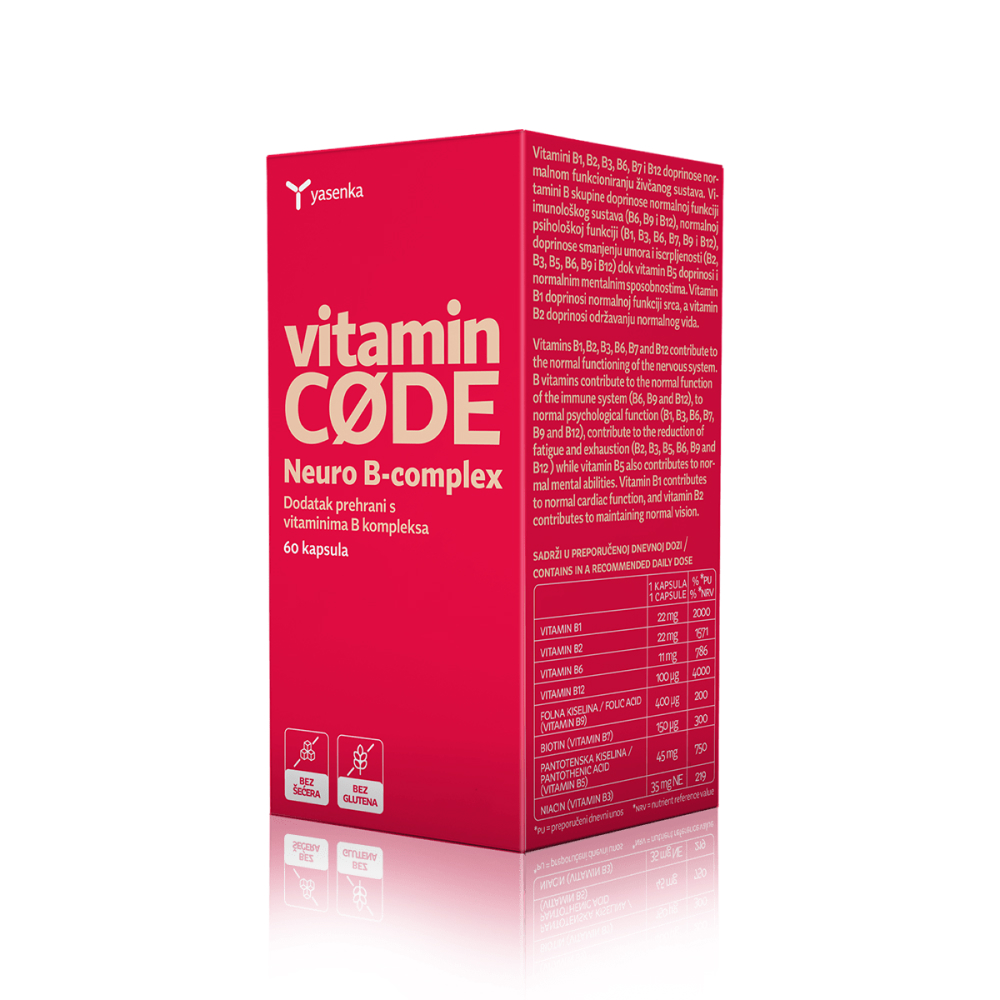 Yasenka Vitamin CODE Neuro B-complex 60 Tableta - Ljekarne Perak - Webshop